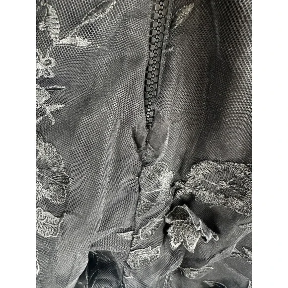 Zhivago The Black Parade Floral Jumpsuit Sheer Long Sleeve Flare Leg (tiny flaw) - Picture 3 of 9